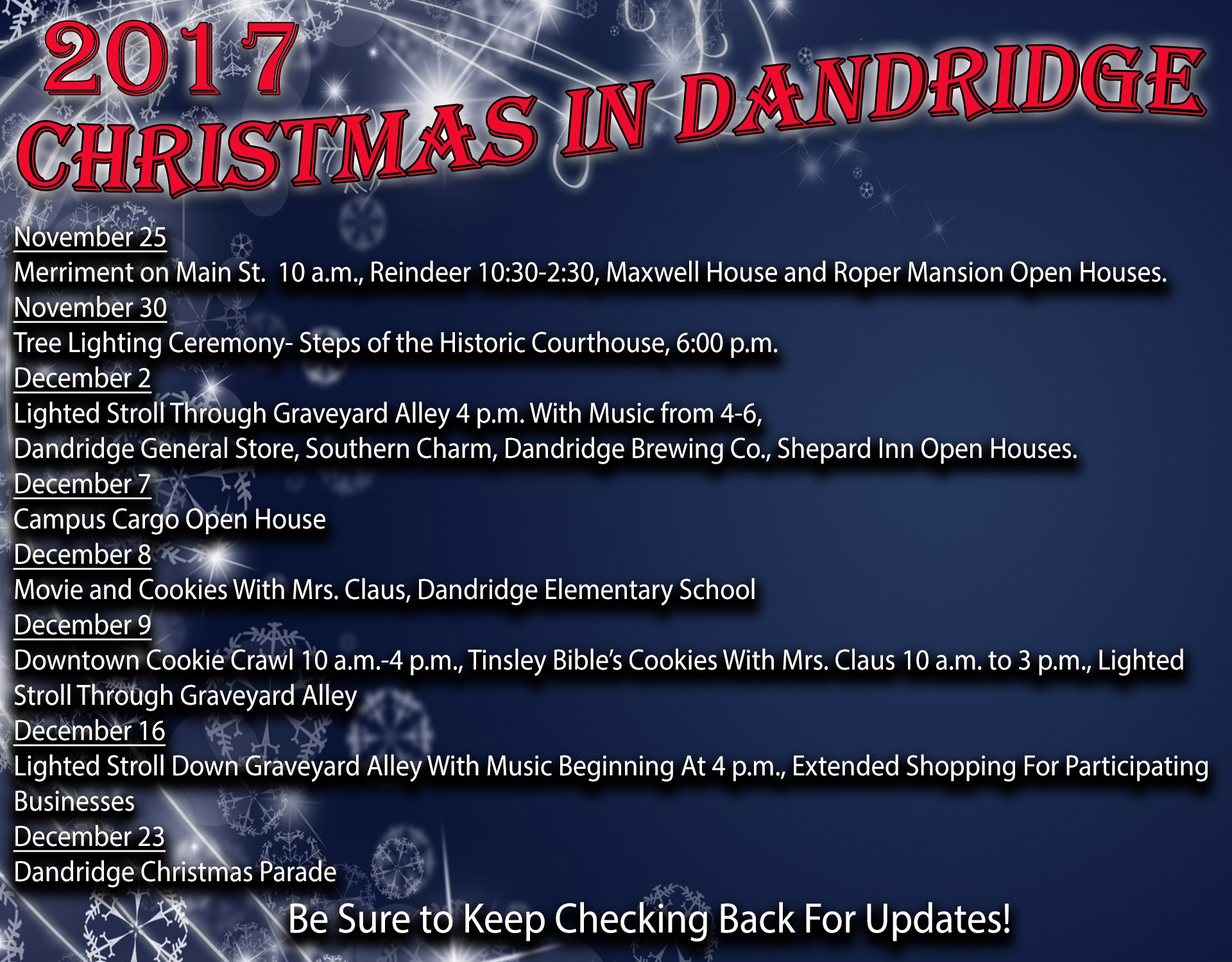 Christmas in Dandridge Jefferson County Chamber of Commerce Dandridge, TN